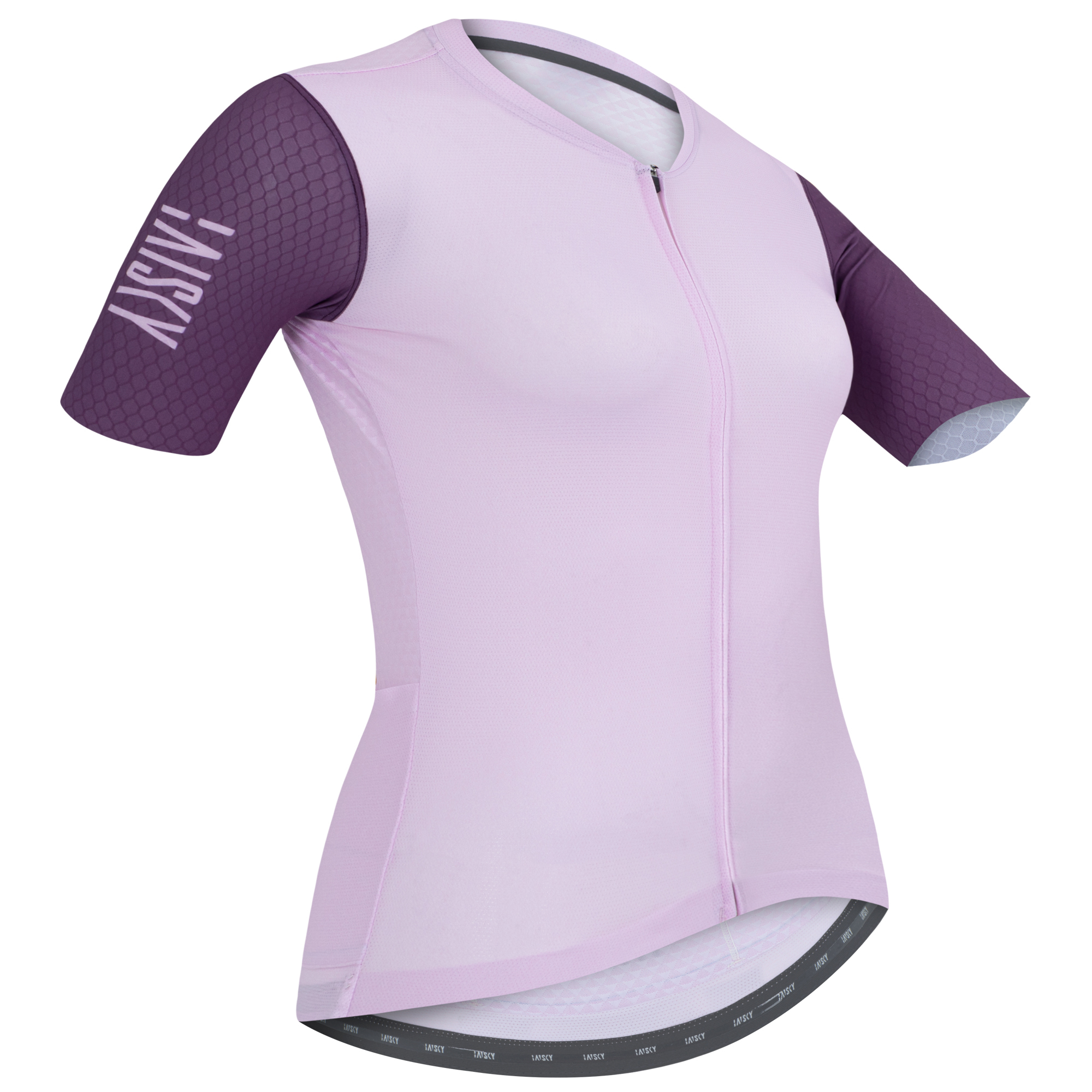 女款空力短車衣 對比 灰粉