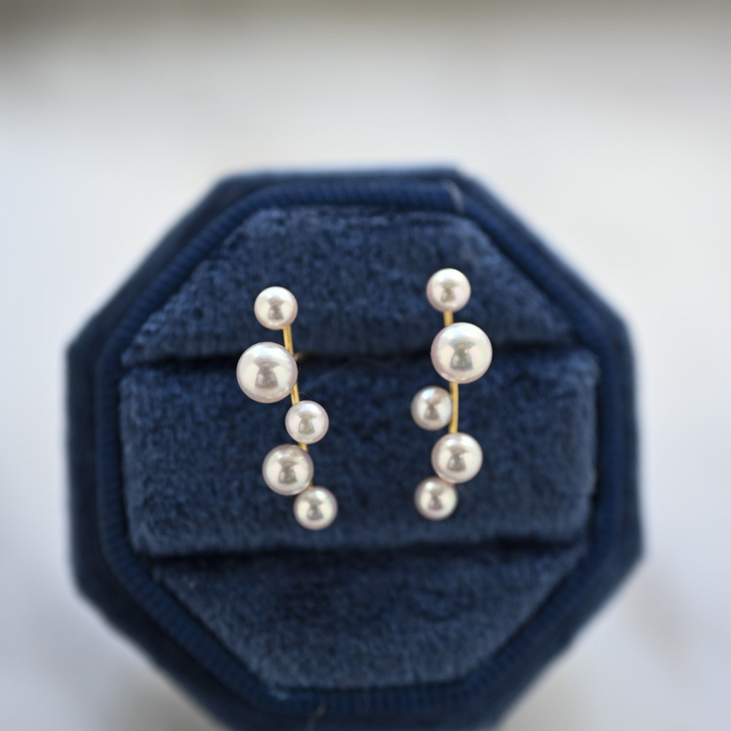 18K Akoya Pearl Long Bar Earring
