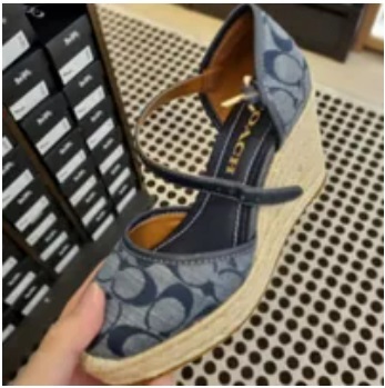 [S] COACH RAINE SIGNATURE DENIM ESPADRILLE,CHAMBRAY, CG604-CMB [FINAL SALE] (SCO459)