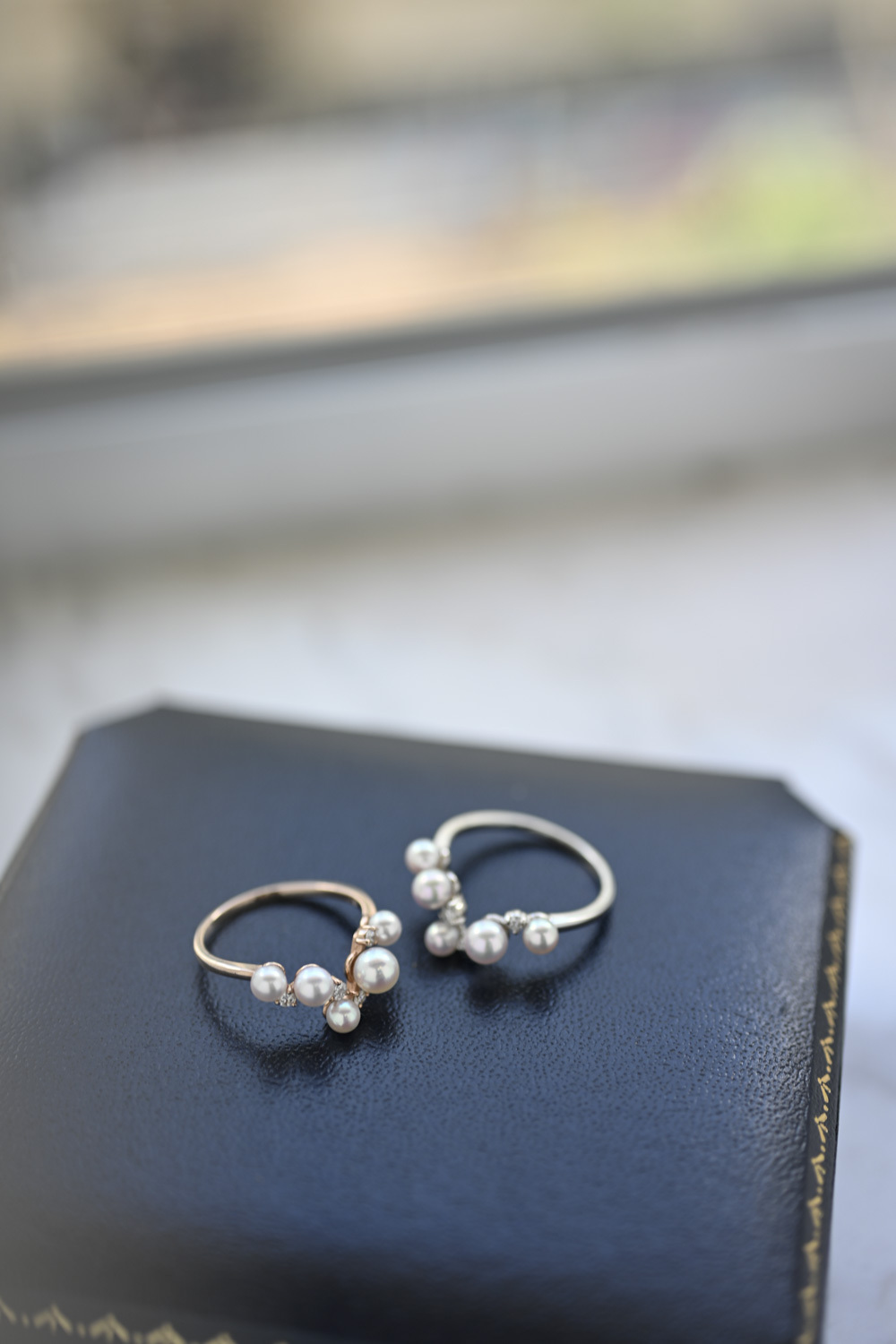 18K Akoya Pearl Diamond Crown Ring