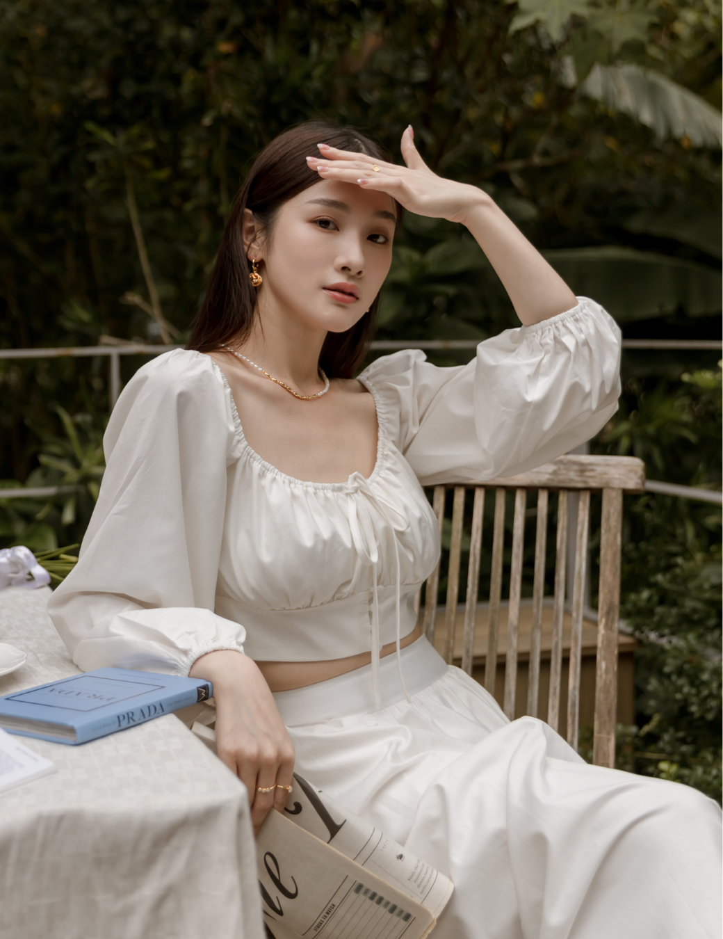 法式圓釦收腰短上衣（3尺寸）