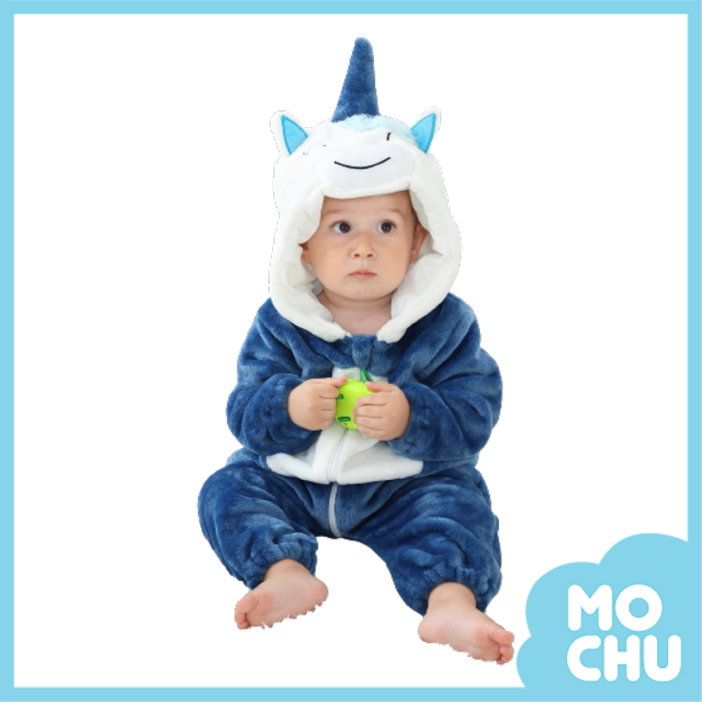 微笑獨角獸法蘭絨連身衣(加厚)(兩色)