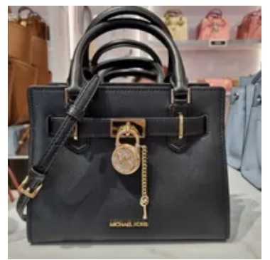 [S] MICHAEL KORS 35T1GHMS1L HAMILTON SM LEATHER SATCHEL,BLACK, 194900484500 (SMK546)