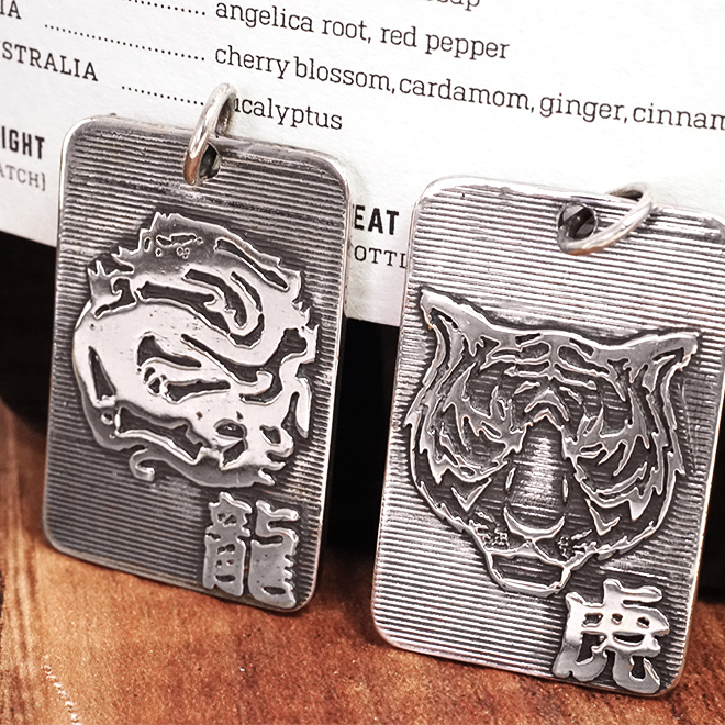 限量絕版設計 青龍白虎銀牌 大款單墜 925純銀