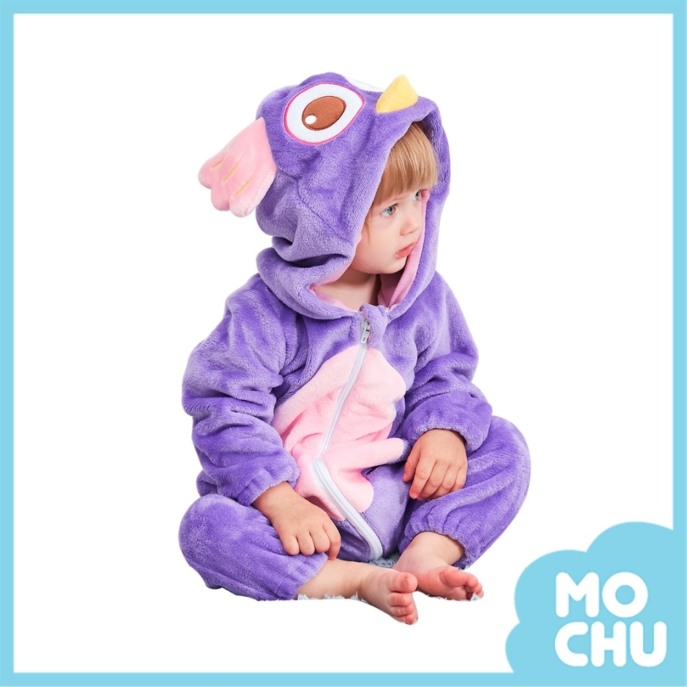 神秘貓頭鷹法蘭絨連身衣(加厚)