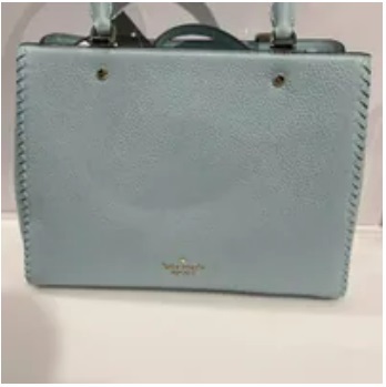 [S] KATE SPADE KC605 LEILA PEBBLED LEATHER MEDIUM TRIPLE COMPARTMENT SATCHEL,DEWY BLUE, 196021319112 (SKS826)