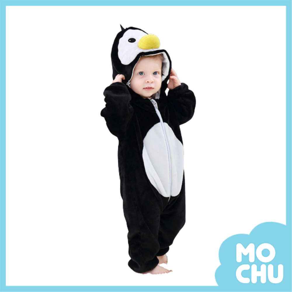 企鵝乖寶寶法蘭絨連身衣(加厚)