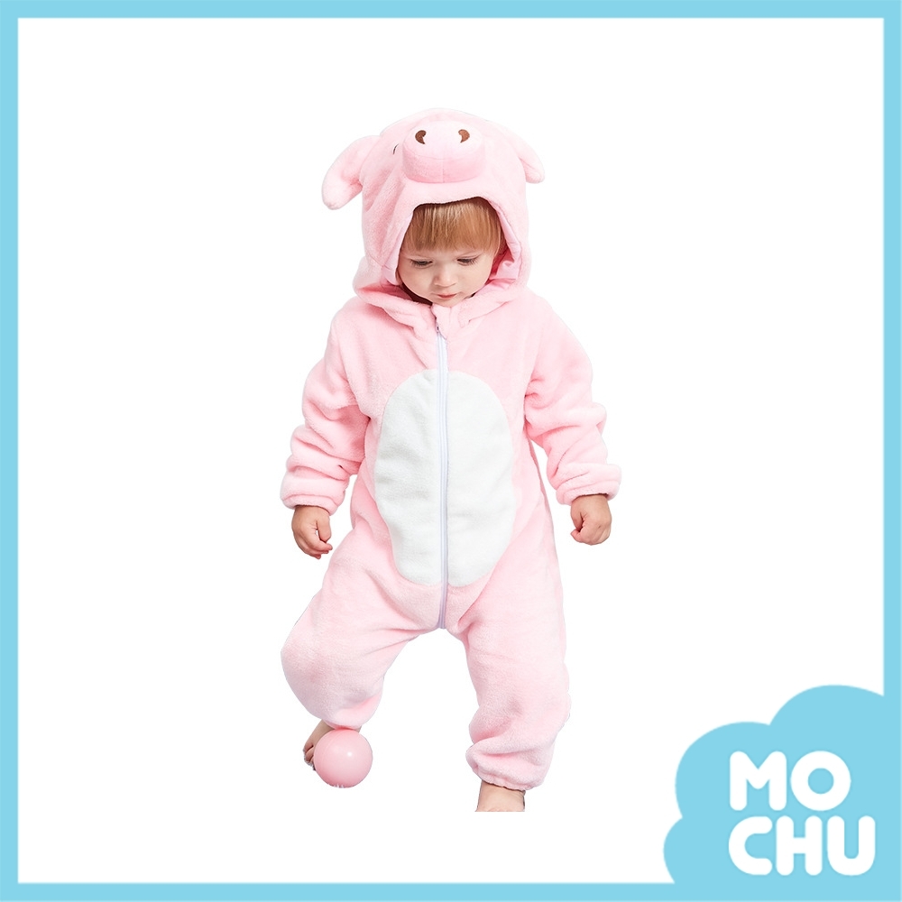 呆呆小粉豬法蘭絨連身衣(加厚)