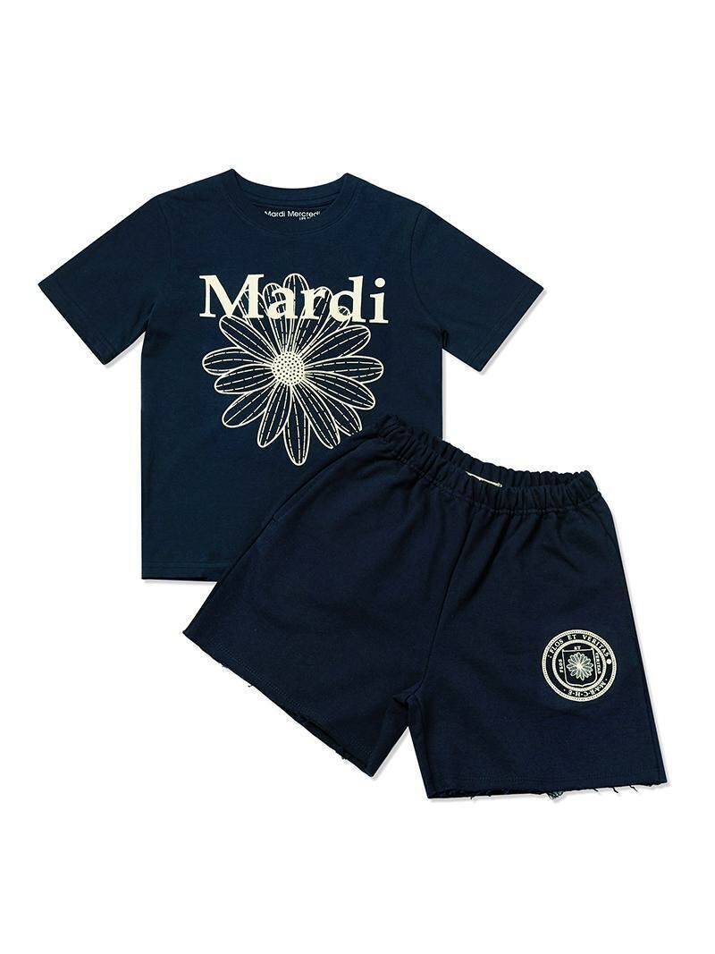 【Luxury】韓國 Mardi Mercredi 限時特價 兒童套裝 大花花 小雛菊 短袖TEE 棉質上衣短褲 漸層花花