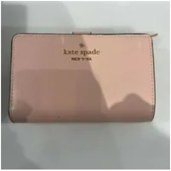 [S] KATE SPADE KC580 MADISON SAFFIANO LEATHER MEDIUM COMPACT BIFOLD WALLET,CONCH PINK, 196021323294 (SKS828)