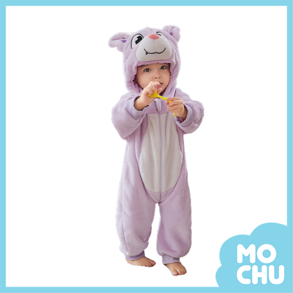 好奇小蝙蝠法蘭絨連身衣(加厚)