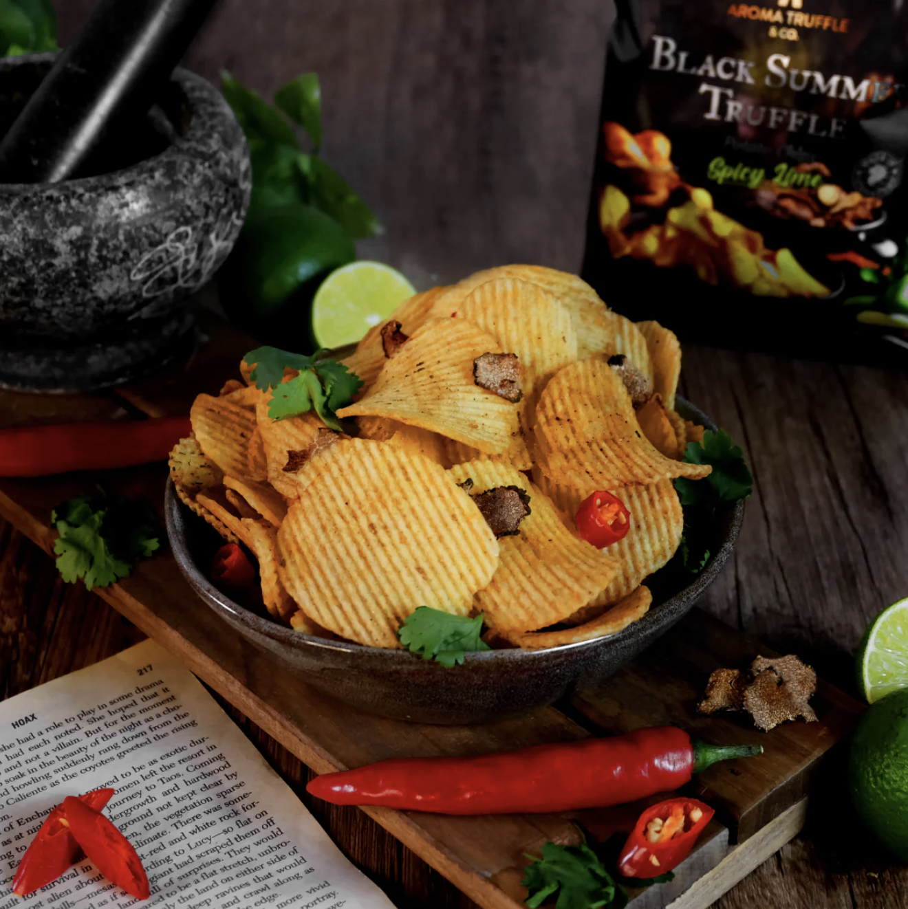 Aroma Black Summer Truffle Chips - Spicy Lime