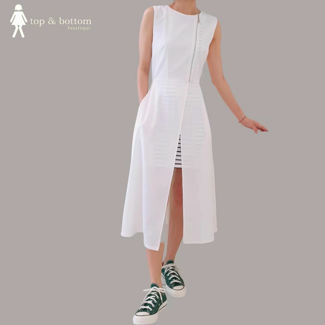 BUTTON ZIP FRONT LONG DRSS