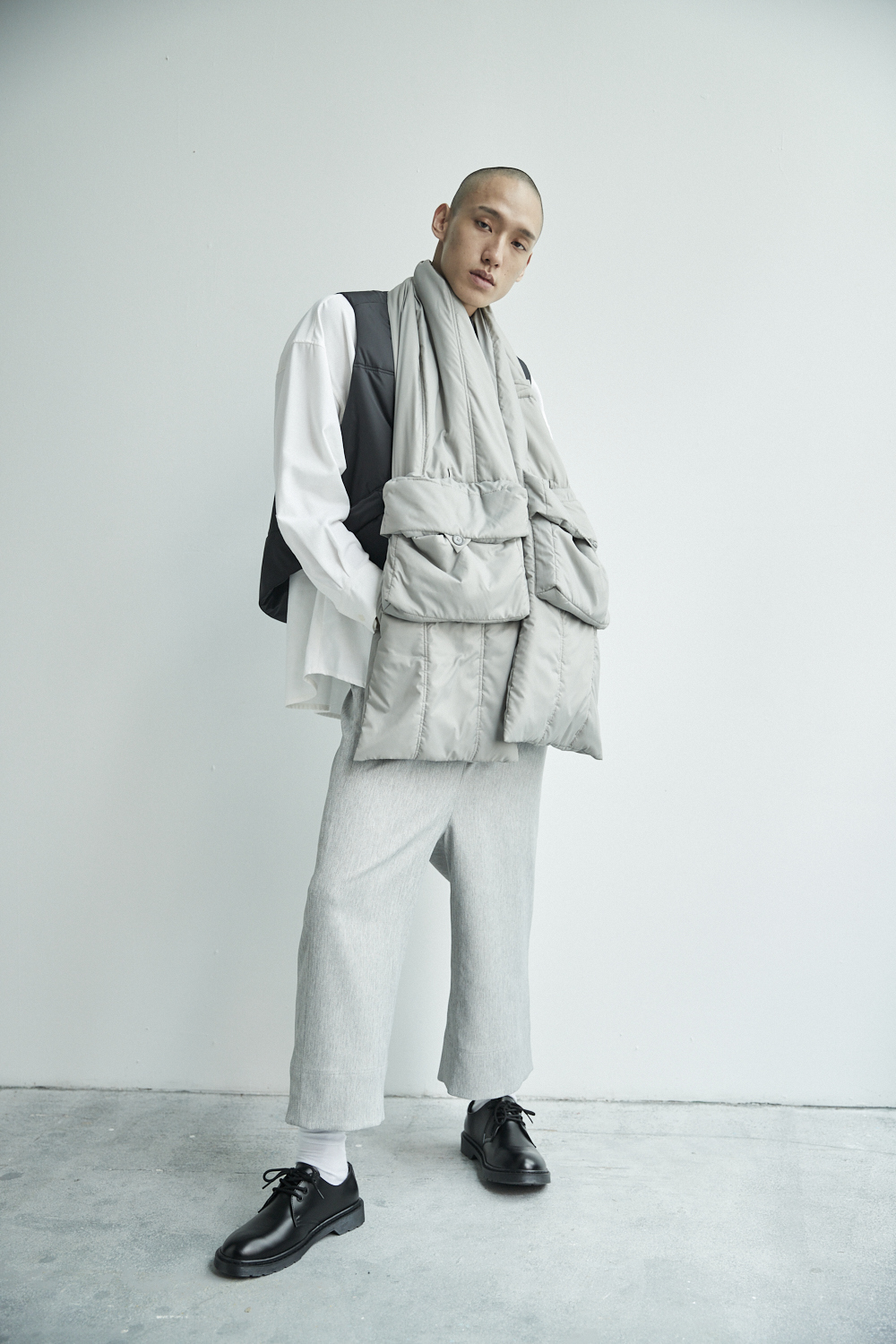 不對稱小襠片長褲