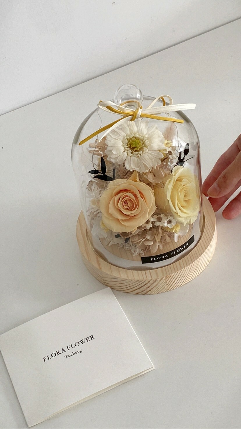 永生花夜燈-小清新奶油橙