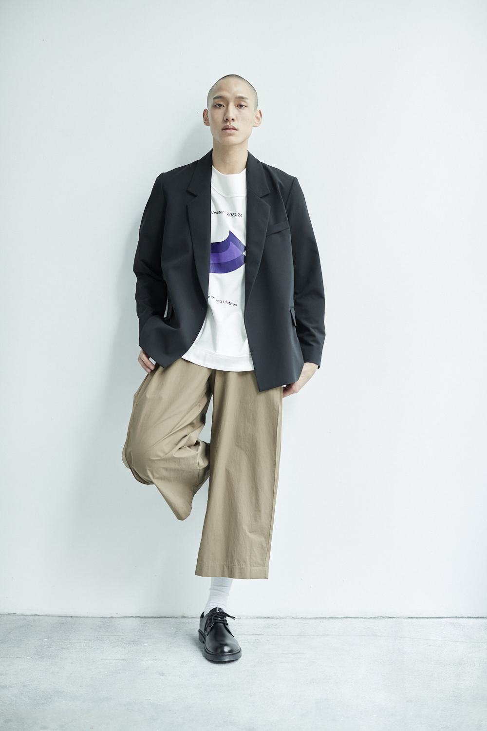 雙扣活片長寬褲