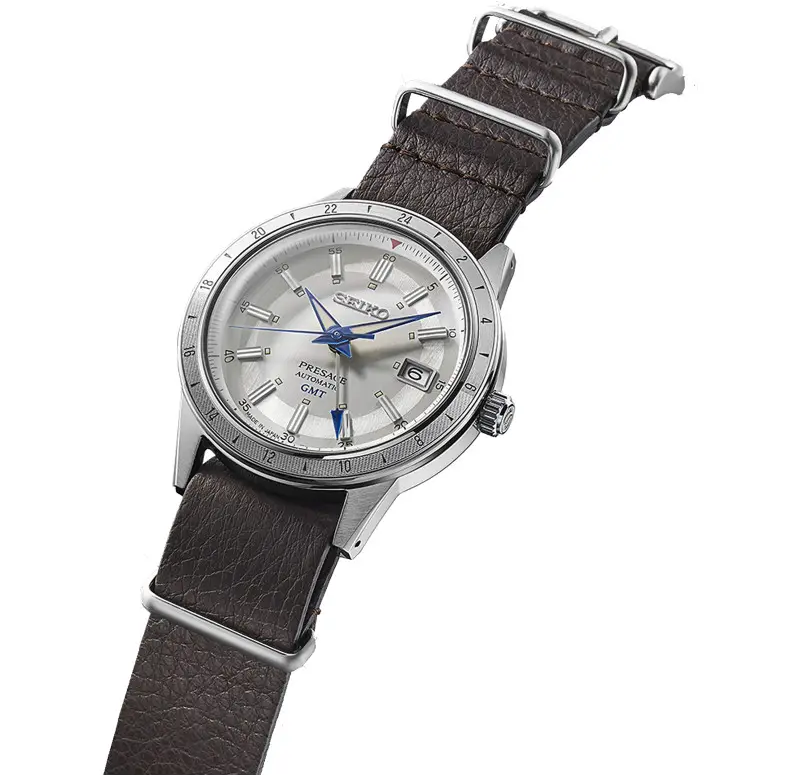 萬年鐘錶 - SEIKO Presage  Style60's系列 110週年GMT復刻機械皮革男錶 SSK015J1 / 4R34-00E0J 錶徑40.8MM