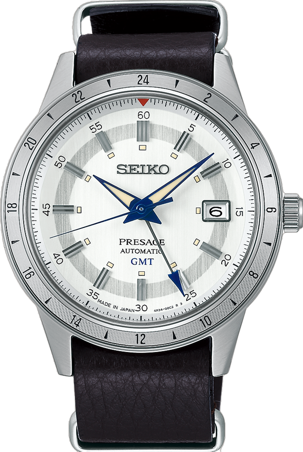 萬年鐘錶 - SEIKO Presage  Style60's系列 110週年GMT復刻機械皮革男錶 SSK015J1 / 4R34-00E0J 錶徑40.8MM