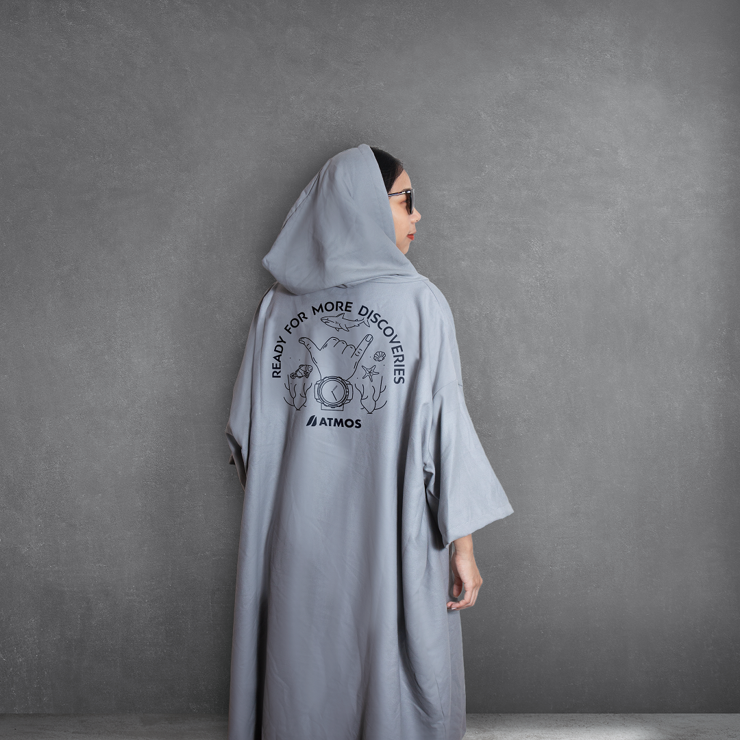 ATMOS 斗篷毛巾衣-礁鯊灰