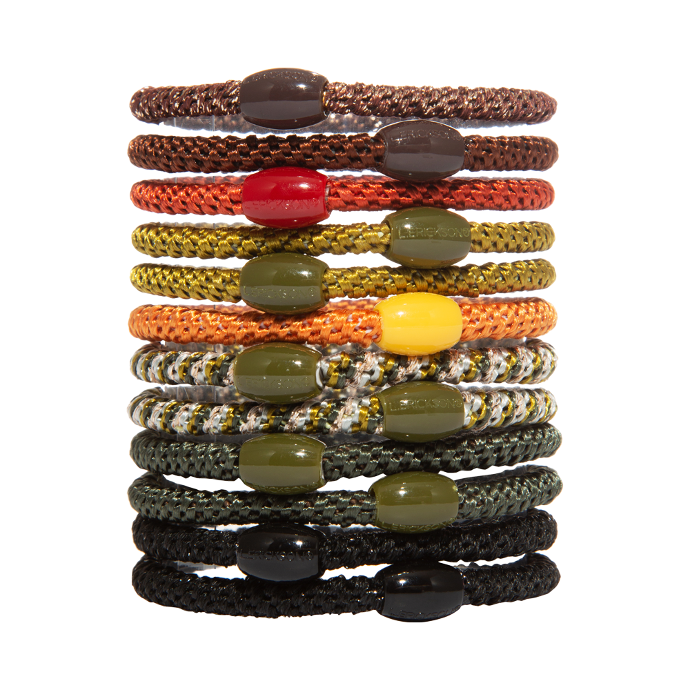 L. ERICKSON 彈力髮圈12入-細版〈大地暖棕〉