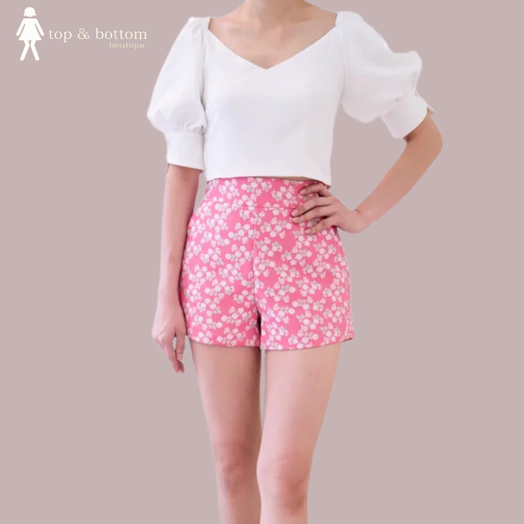 HIGH WAIST FLORAL SHORTS