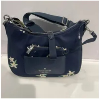 [S] KATE SPADE KC529 CHELSEA ORANGE BLOSSOM TOSS PRINTED CROSSBODY,PARISIAN NAVY, 196021321542 (SKS833)