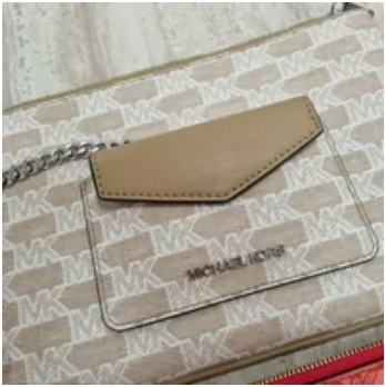[S] MICHAEL KORS 35F3GTTW9R JET SET ITEM LG 2IN1 CARD CASE WRISTLET,CAMEL, 196163992440 (SMK561)