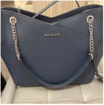 [S] MICHAEL KORS 35F1STVT3L JET SET TRAVEL LG X CHN SHLDR TOTE LEATHER,NAVY, 194900673201 (SMK562)