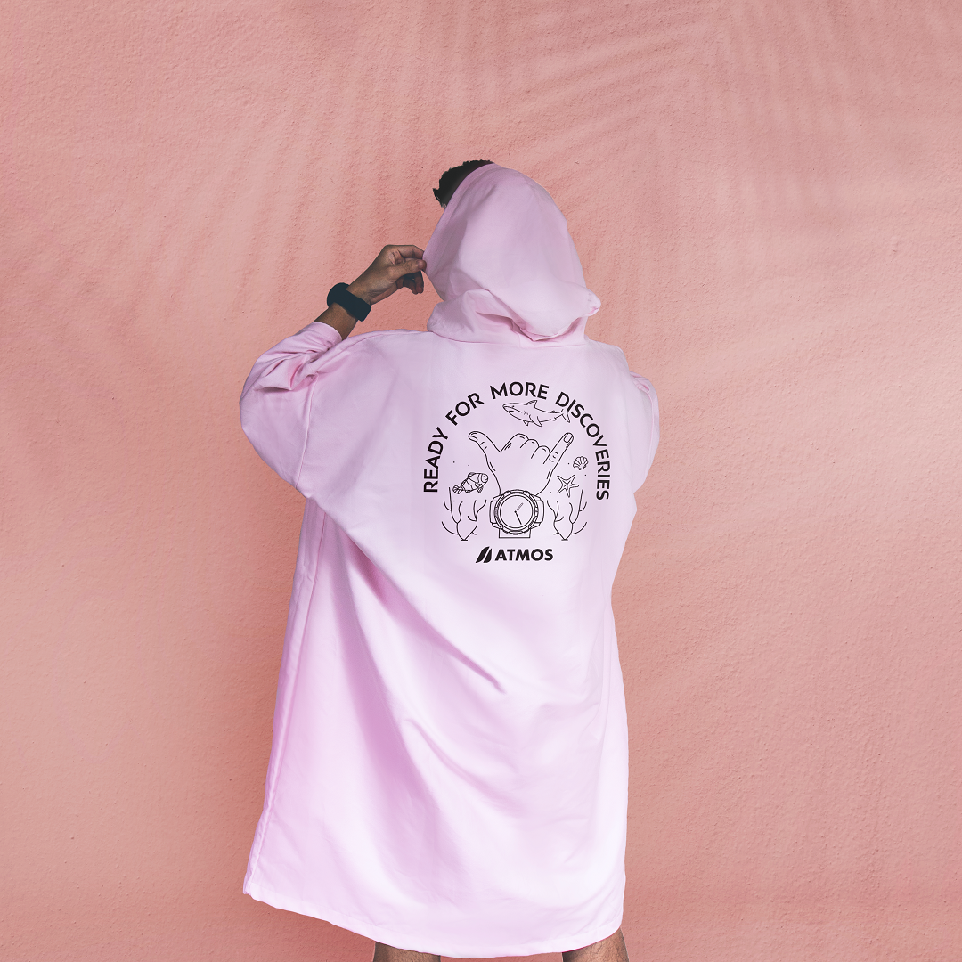 ATMOS 斗篷毛巾衣-初戀粉