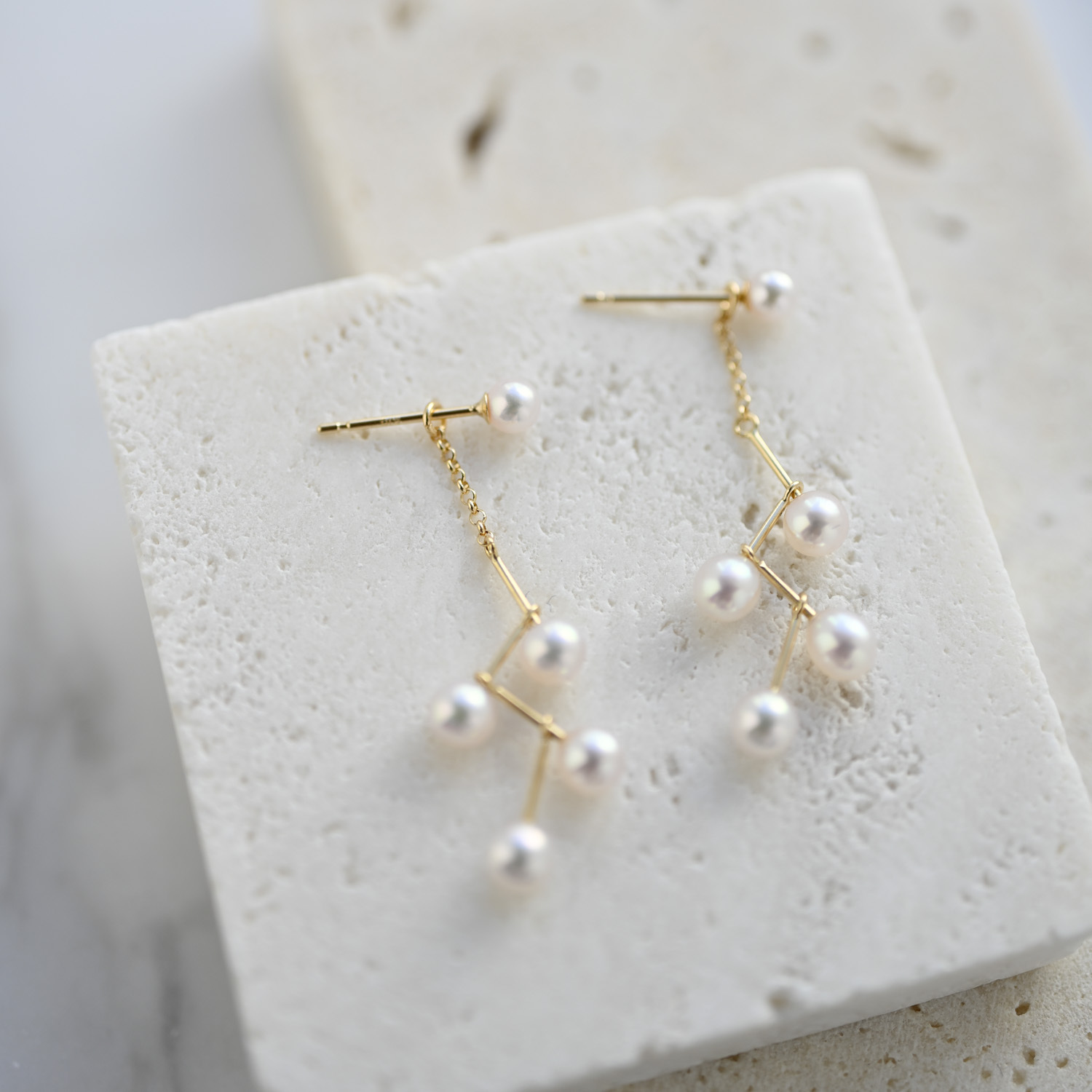 18K Two Way Baby Akoya Pearl jacket earring