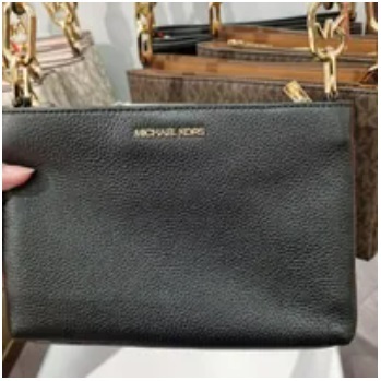 [S] MICHAEL KORS 35H1G9TC8L TRISHA LEATHER MD TRIPLE COMPARTMENT XBODY,BLACK, 194900899823 (SMK564)