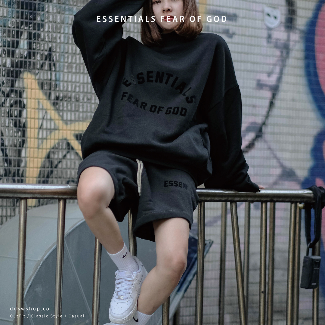 Essentials Fear of God 大學踢 23新款Logo 黑色