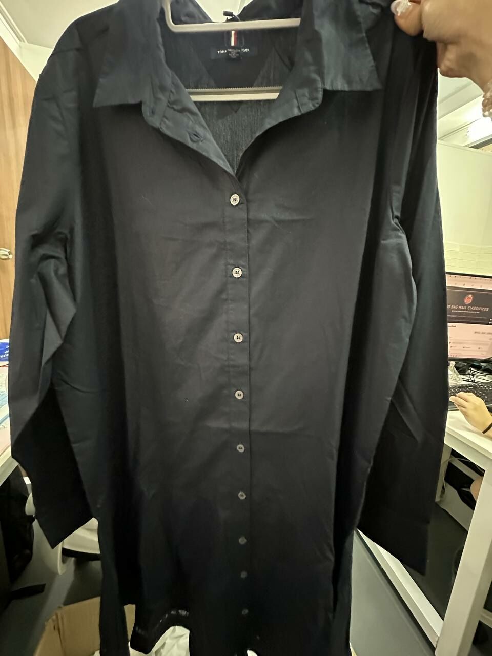 [S] TOMMY HILFIGER OVERSIZED POLO DRESS,BLACK, 76J4231-410 (STH382)