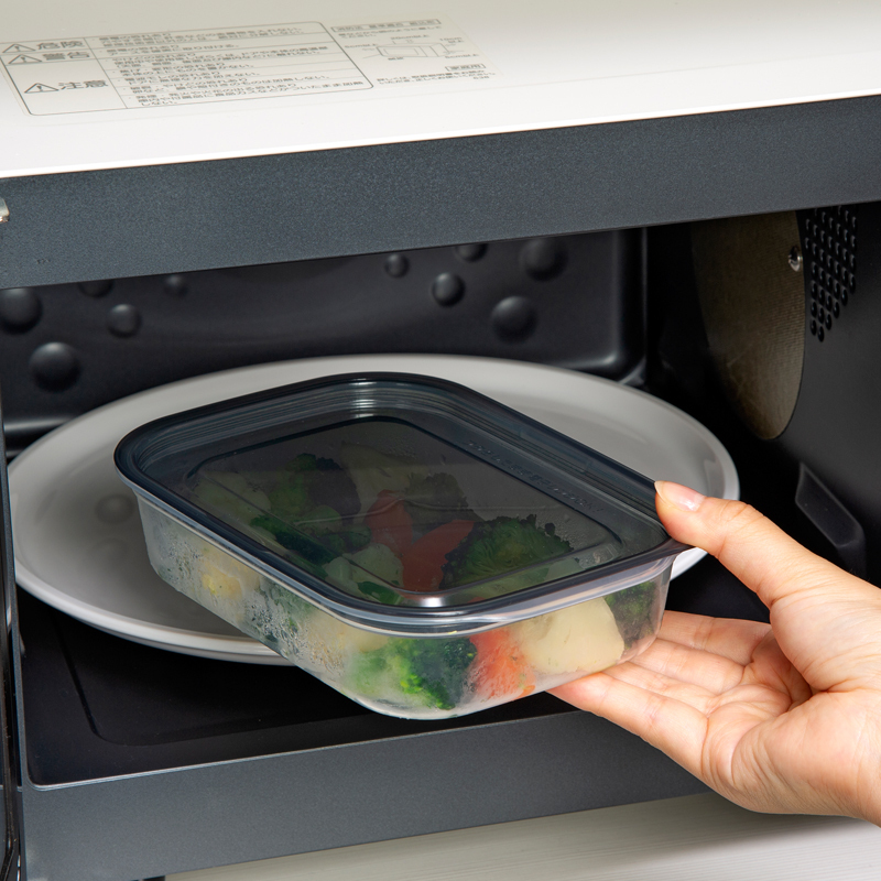 inomata食品保存容器/黑 550ml