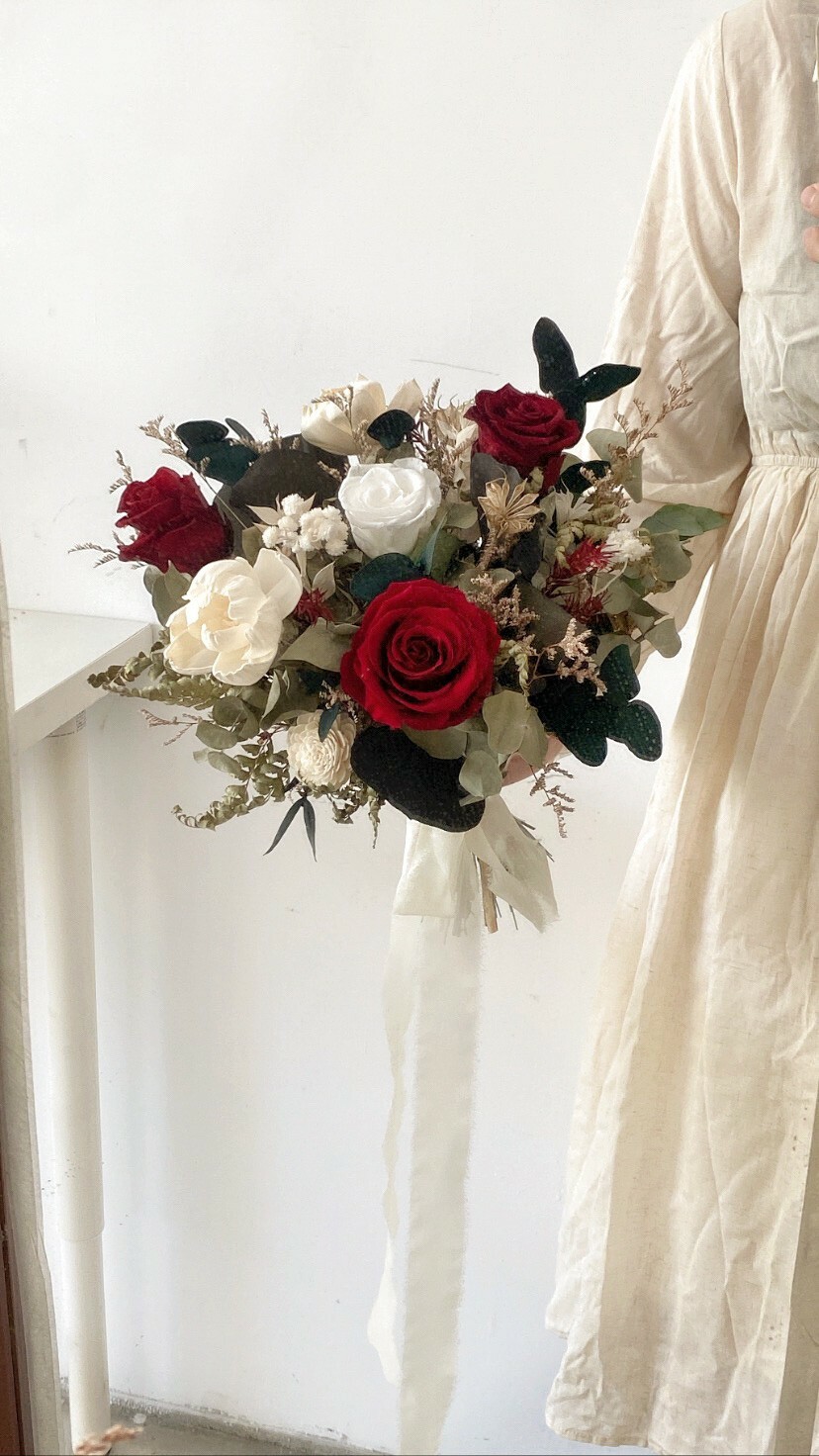 新娘永生捧花-曼塔玫瑰