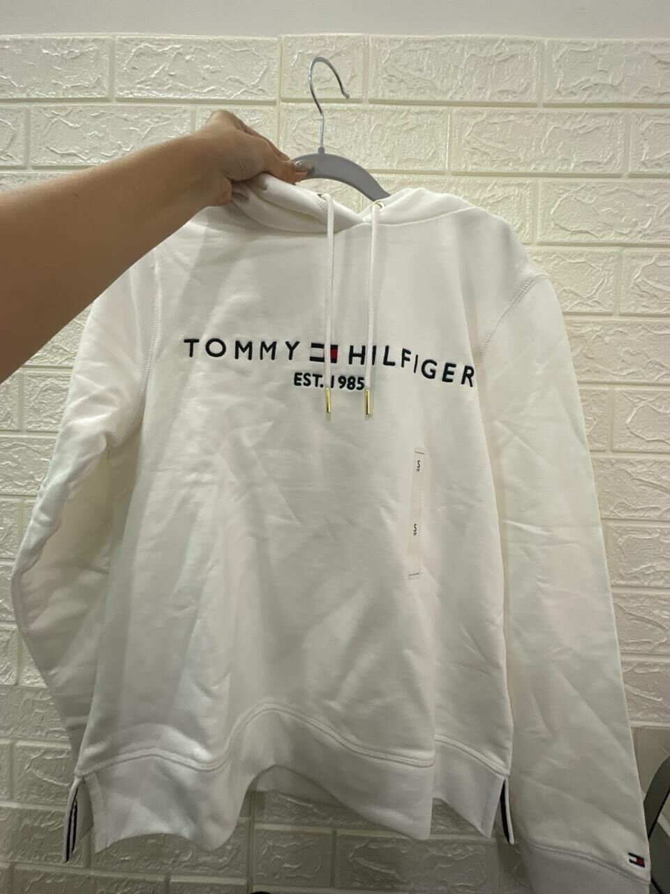 [S] TOMMY HILFIGER LOGO HOODIE JACKET,WHITE, 76J2253-100 (STH385)