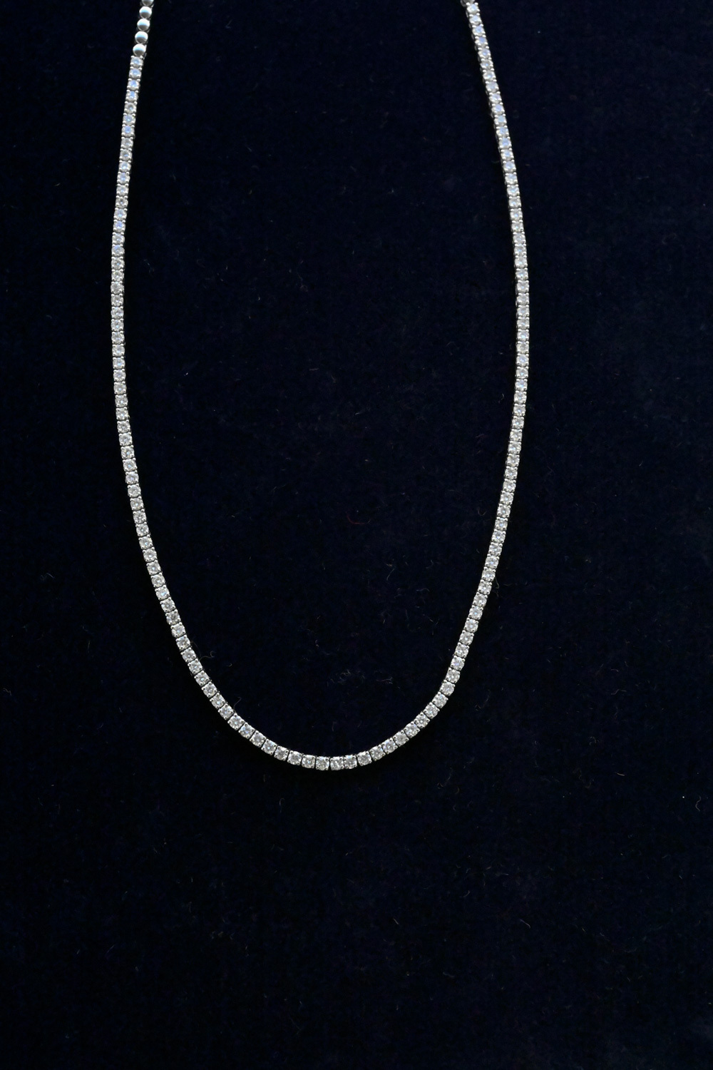 18K 1.7mm Tennis Diamond Necklace(Half)