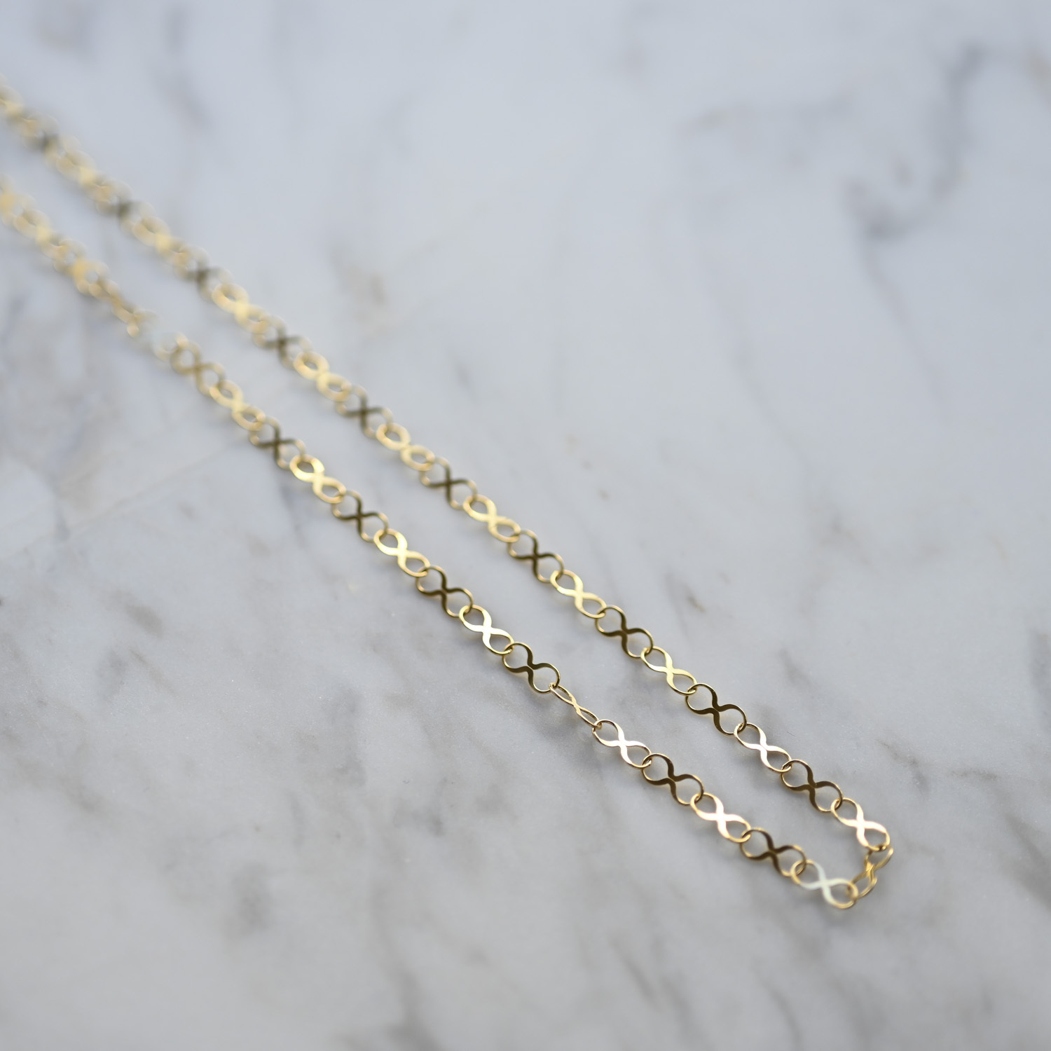 18K Glass Chain Necklace 45cm