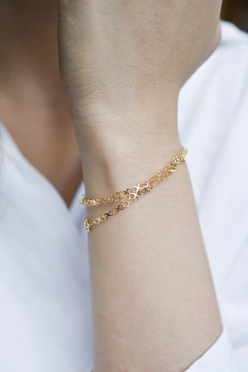 18K Glass Chain Necklace 45cm