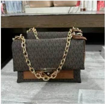 [S] MICHAEL KORS 35F2G0EF88 CECE MD FLAP PKT SHOULDER,BROWN, 196163434797 (SMK579)