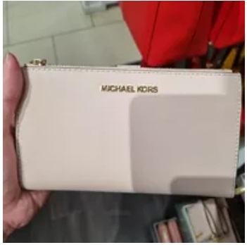 [S] MICHAEL KORS 35F8GTVW0L JET SET TRAVEL LEATHER LG DOUBLE ZIP WRISTLET,POWDER BLUSH, 193599695938 (SMK582)