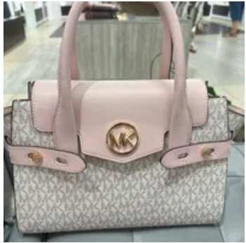 [S] MICHAEL KORS 35S2GNMS5B CARMEN MD FLAP SATCHEL,POWDER BLUSH, 196163274577 (SMK584)