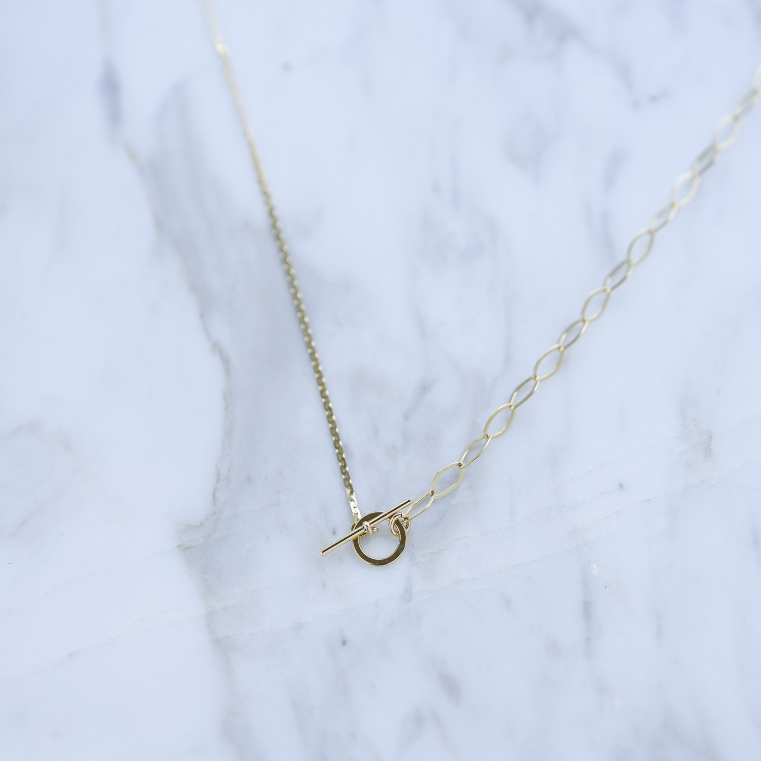 18K OT lock Long Necklace Chain