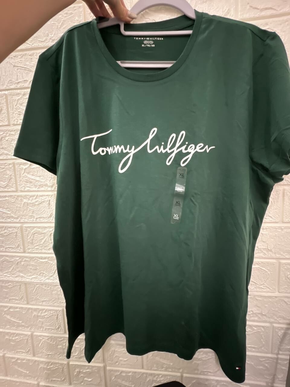 [S] TOMMY HILFIGER LOGO T-SHIRT,GREEN, 76J3250-301 (STH391)