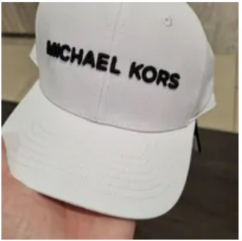 [S] MICHAEL KORS OR3002A3YG EMBROIDERED BASEBALL CAP,WHITE, 196839327118 (SMK592)