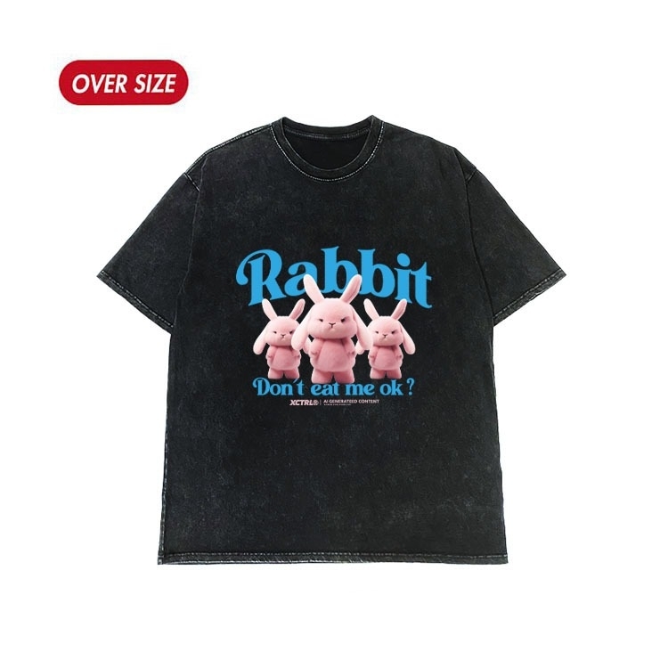 XCTRL 化學草莓兔短T-水洗