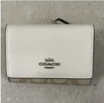 [S] COACH CM761 SIGNATURE MICRO WALLET,SV/LIGHT KHAKI/CHALK, 196395077243 (SCO482)