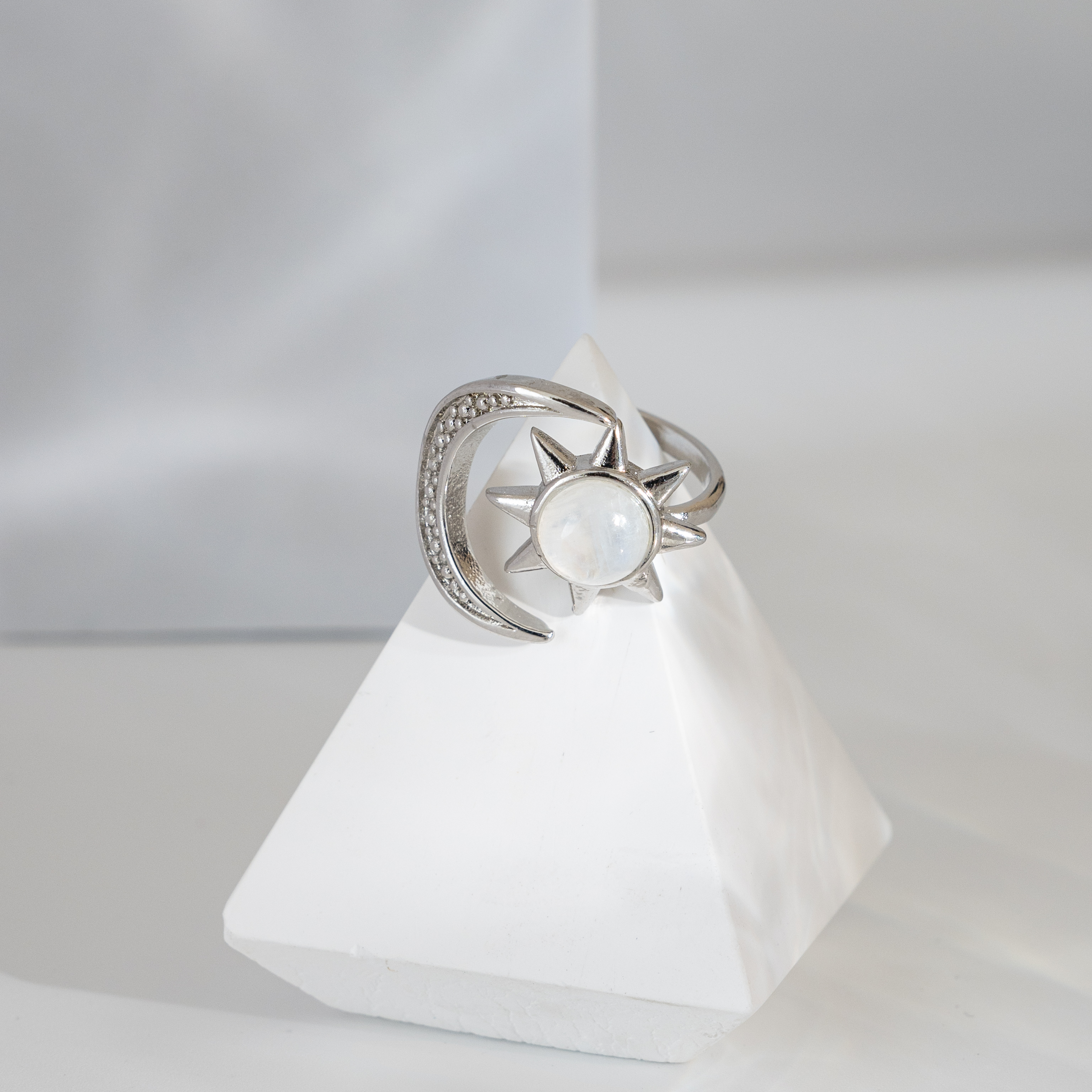 【月光石】日月戒指
