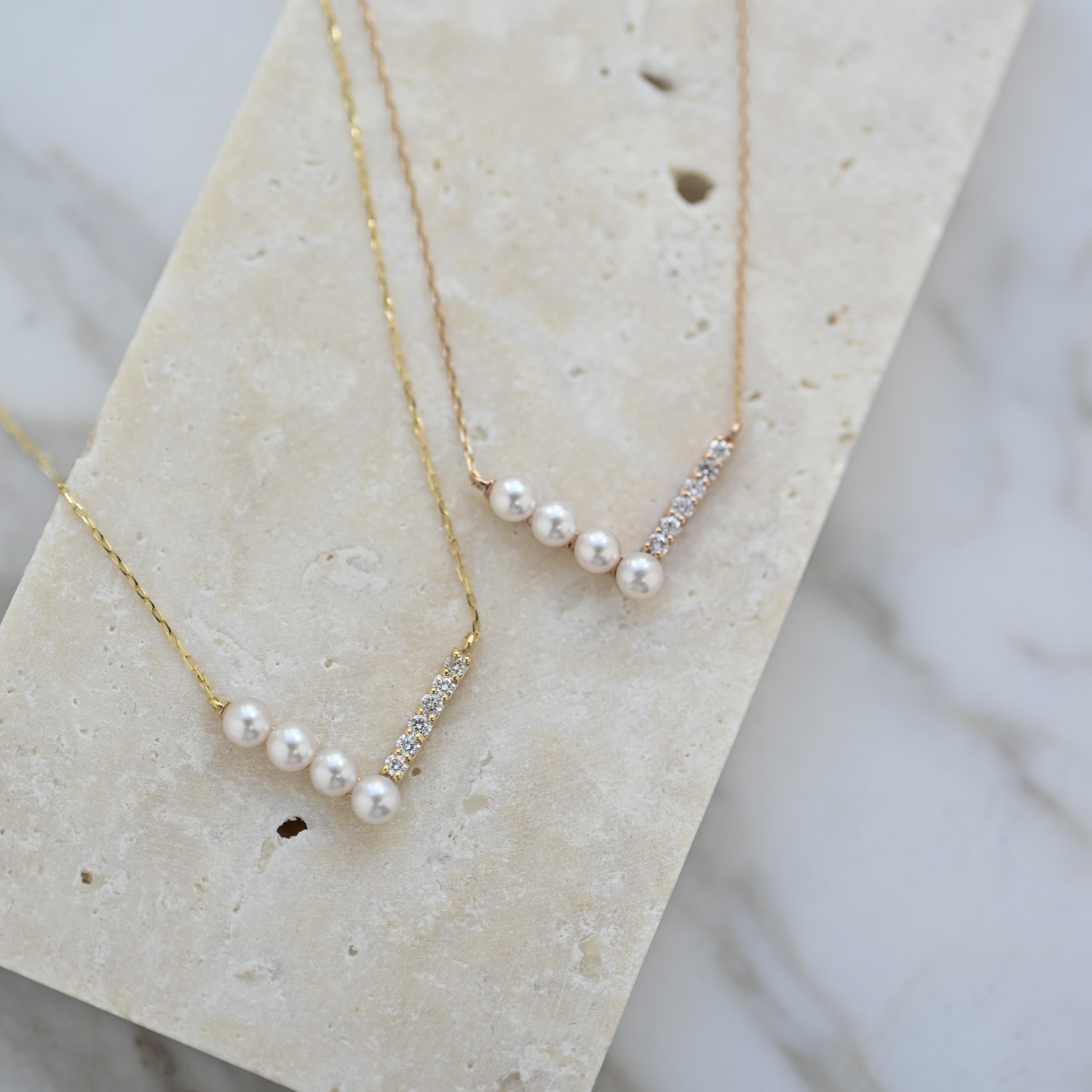 18K V Akoya Diamond Necklace