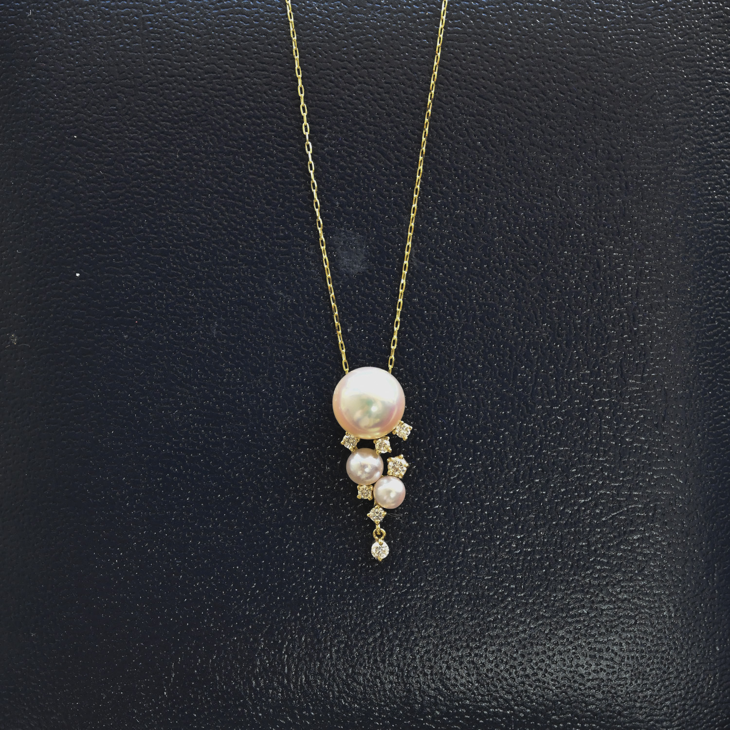 18K Rainy Drop Akoya Pearl Diamond Necklace